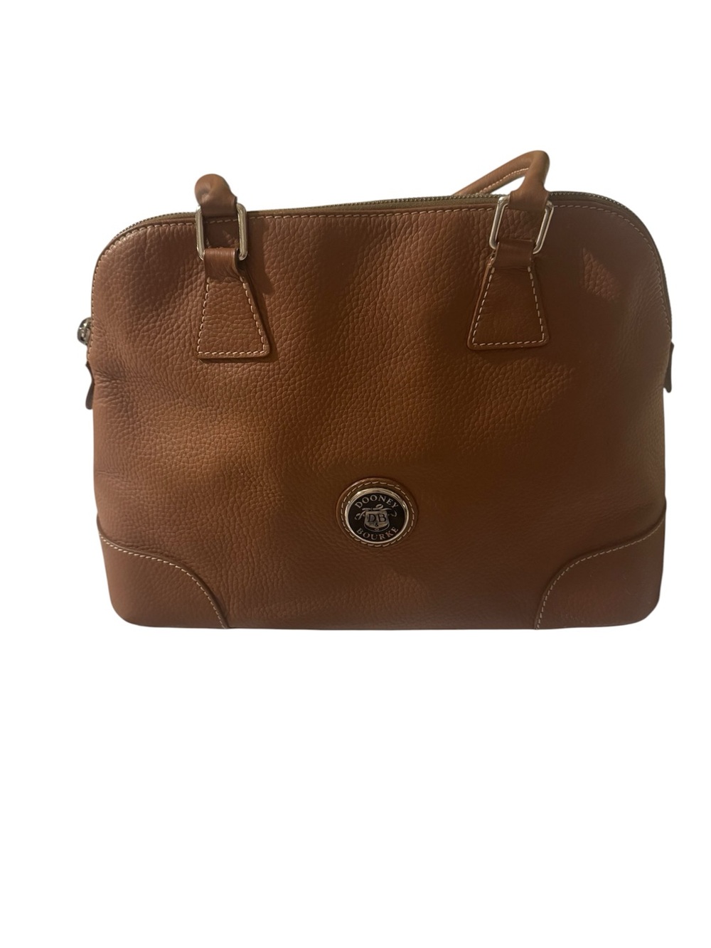 Dooney & Bourke Cognac Brown Pebbled Leather Satchel